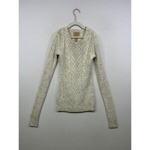 Aphorism Cottagecore Cable Knit Womens Small Cream Wool Blend Sweater